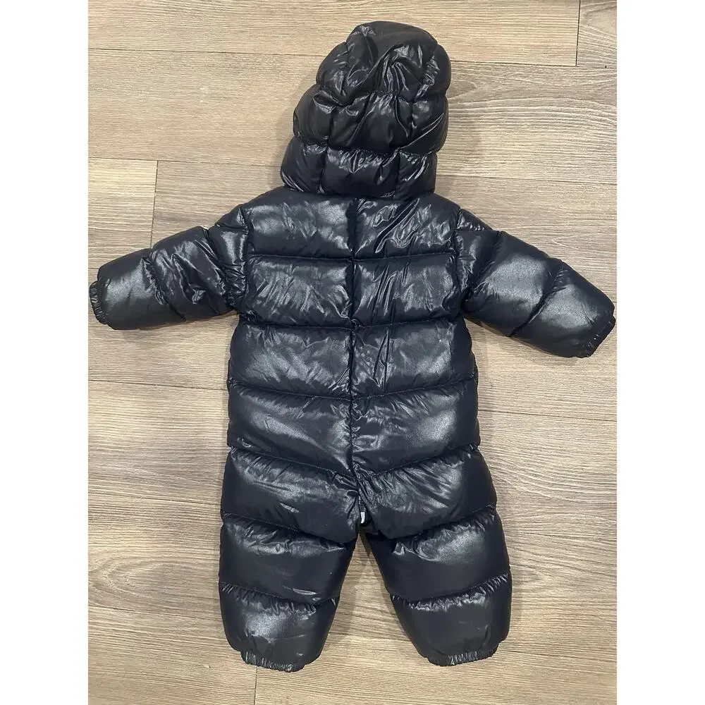 Moncler Enfant Samian Snowsuit With Hood In Navy Baby Boy Size 9/12 Months